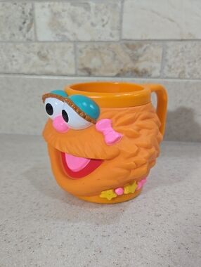 Vintage 1995 Applause Sesame Street Zoe Plastic Face Mug